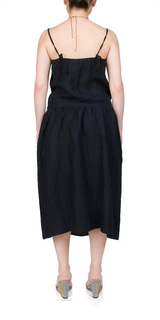 Deiji Studios Gathered Halter Dress Black Large 4