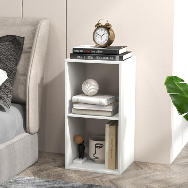 Hivvago 2-Würfel Bücherregal Weiß 3