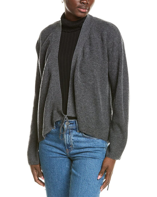 Brodie Cashmere Wool Cashmere-blend Ribbed Wrap Cardigan ShopSimon