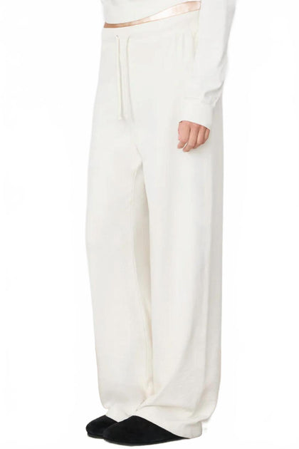 Eterne Drawstring Wide Leg Sweatpant Beige Small 4