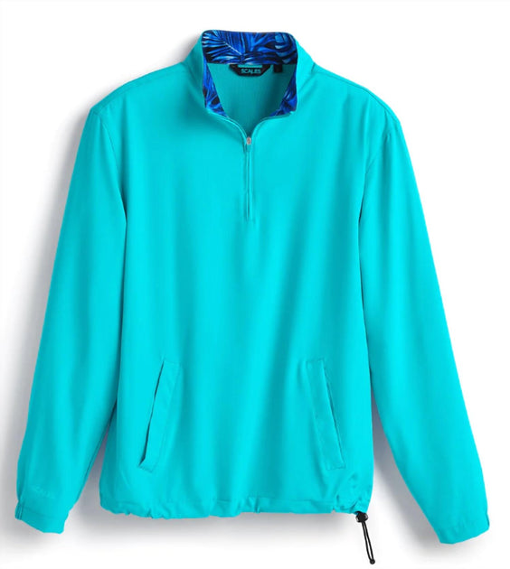 Scales Solid Quarter Zip Pullover Blue Small 2