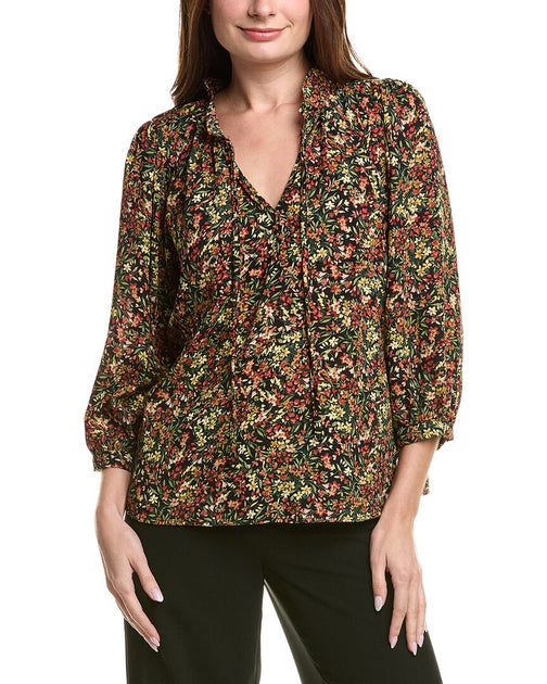 Vince Camuto Printed Peasant Blouse Multi X-Small 2