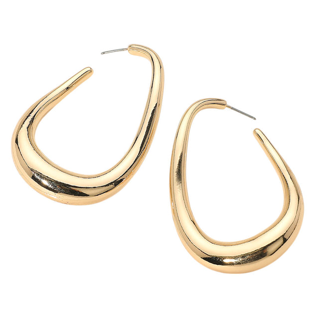 FASHNZFAB Abstract Hoop Earrings Gold 3