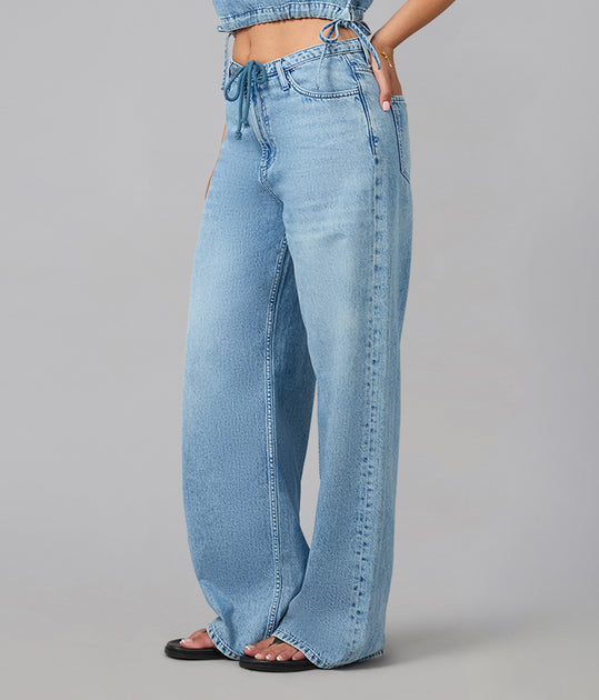 Lola Denim Remy Mid Rise Wide Leg Jeans Weiß Medium 3