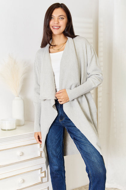 TRUEDAMES Open Front Duster Cardigan Grey Medium 2