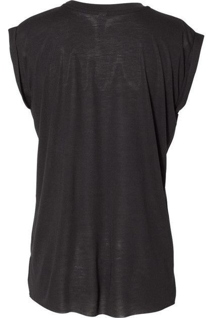 BELLA + CANVAS Womens Flowy Rolled Cuffs Muscle Tee Grey Small 3