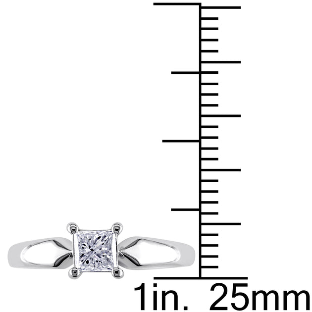 Mimi & Max Solitaire Ring White Gold US 7.5 4