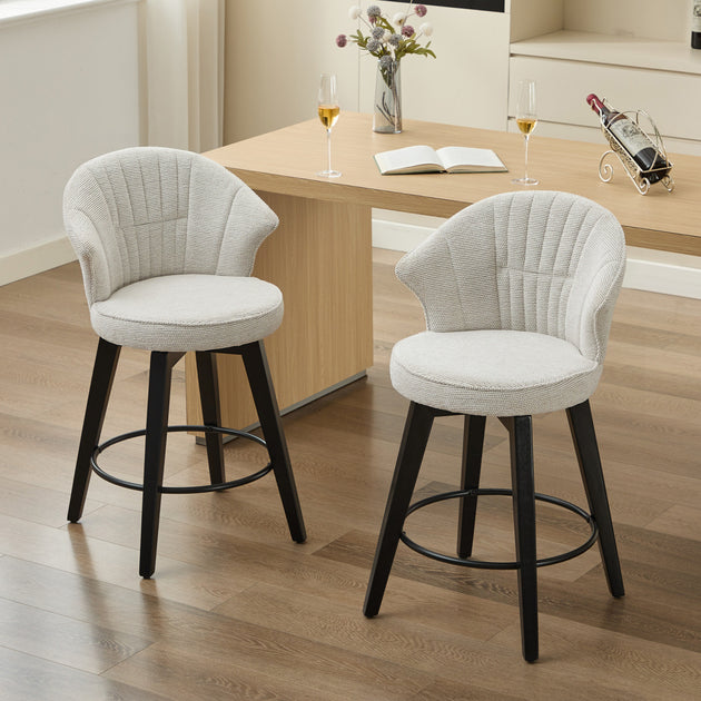 Streamdale Wingback Swivel Bar Stool White 2