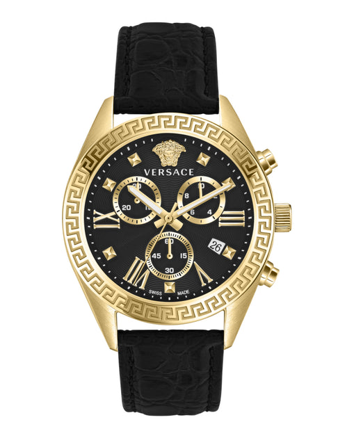 Versace Greca Chrono Watch Gold White 3