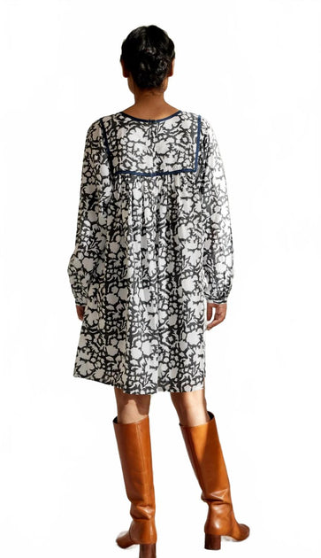 SZ Blockprints Darjeeling Mini Dress White Small 3