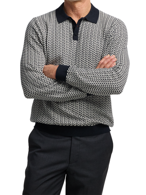 Paul Fredrick Cotton Three-button Polo Black XLarge 3