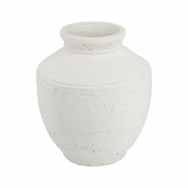 Hivvago 14 inch Round Jug Vase White 2