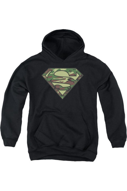 Gildan Superman Youth Hooded Sweatshirt Black Large 2