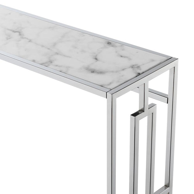 Convenience Concepts Town Square Console Table White/Chrome 3