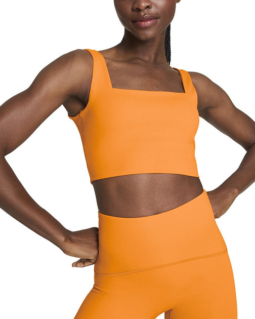 SPANX Get Moving Cropped Square Neck Shelf Tank Orange Medium 2