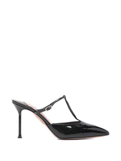 Aquazzura Pointed-Toe T-Strap Sandal Black US 10 2