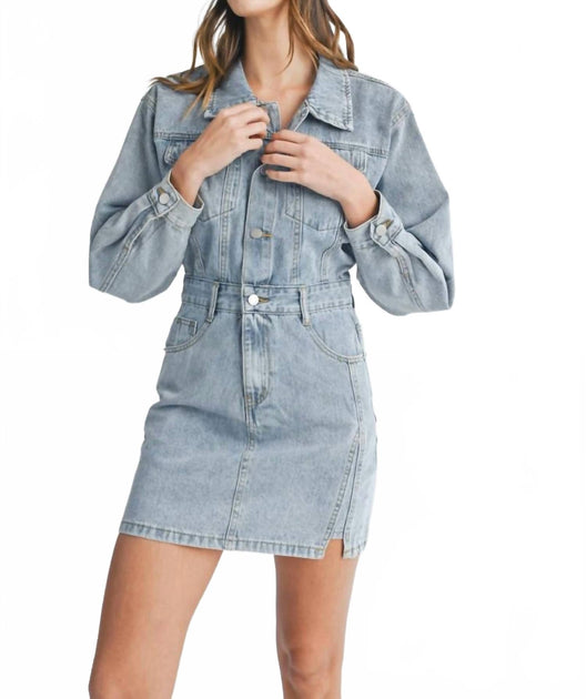 blair long sleeve denim maxi dress AllSaints Blair Denim Maxi Dress in Grey