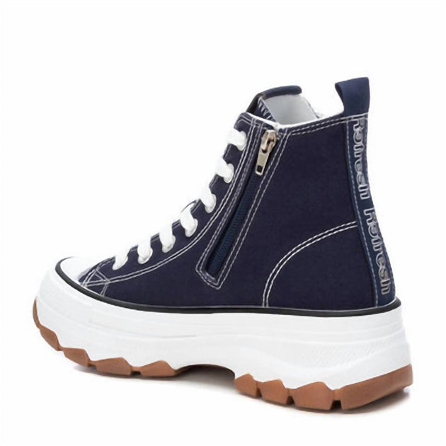 Xti Women's Canvas Ankle Boots Blue US 5.5 4