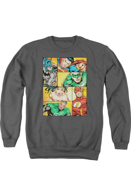 Gildan Justice League Hero Boxes Crewneck Sweatshirt Grey Large 2