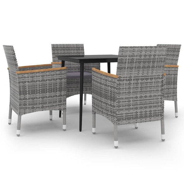 VidaXL 5 Piece Patio Dining Set Brown 10