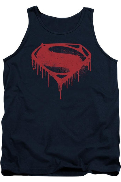 Gildan Batman V Superman Splattered Tank Top Blue Small 2