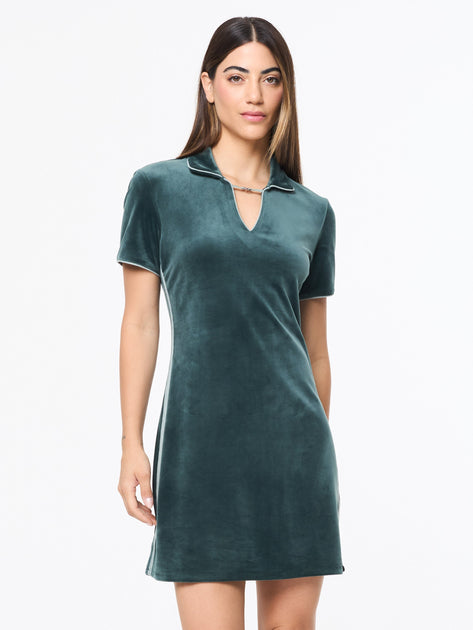 Sergio Tacchini Lina Velour Dress Green Small 4
