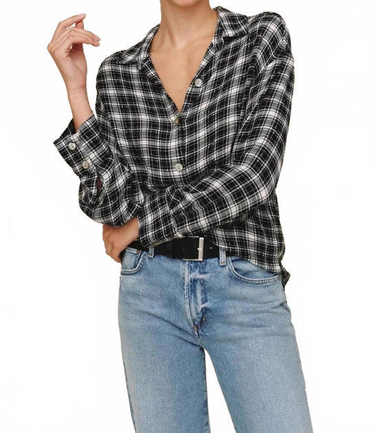 Bella Dahl Boyfriend Button Down Shirt Black XS 3