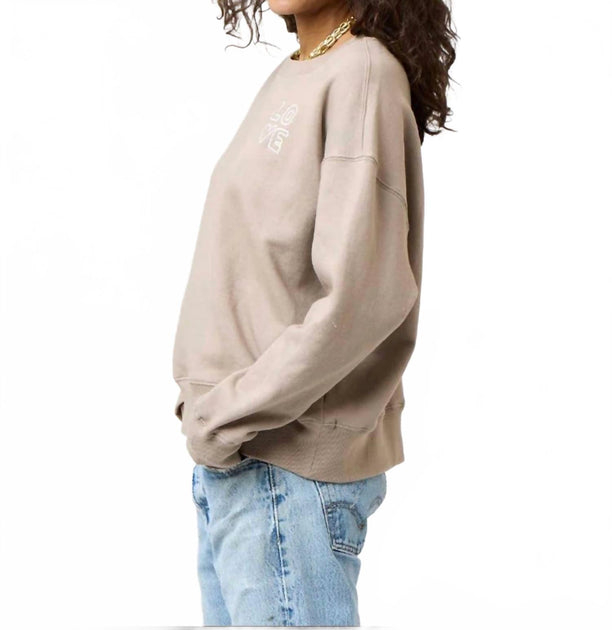 KERRI ROSENTHAL Ex Boyfriend Love Sweatshirt Beige Medium 4