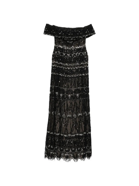 Saiid Kobeisy Beaded Tulle Dress Black EU 48 2