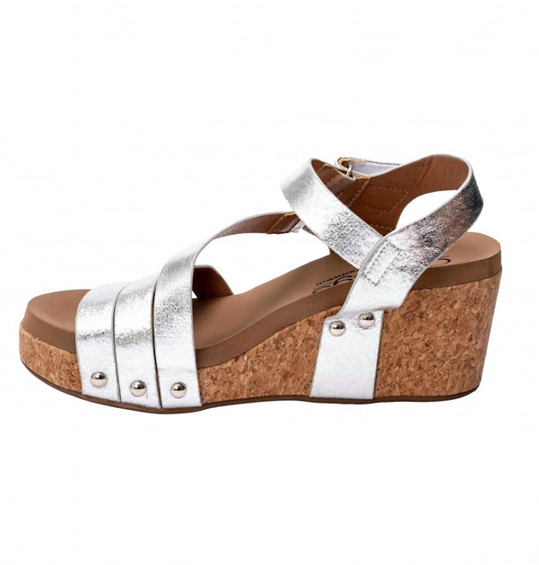 Corkys Giggle Wedge Sandal White US 9 4