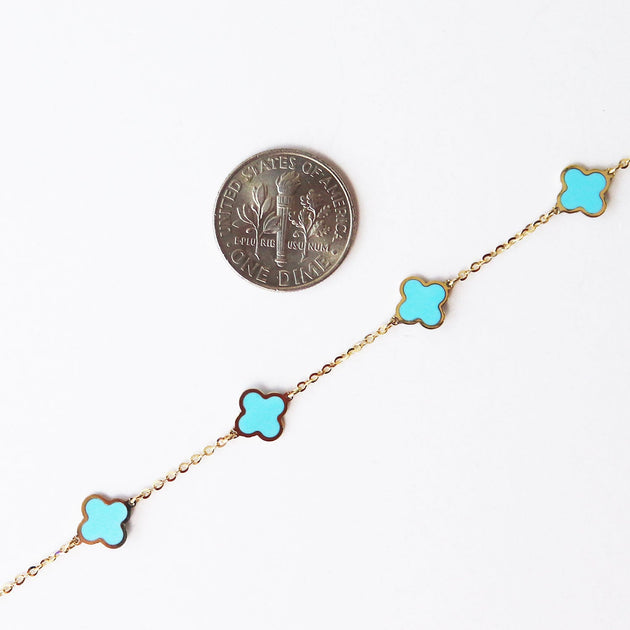 The Lovery Mini Mixed Clover Bracelet Pink 4