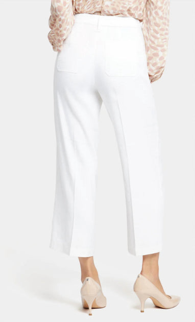 NYDJ Wide Leg Cargo Cropped Pants White 33 3