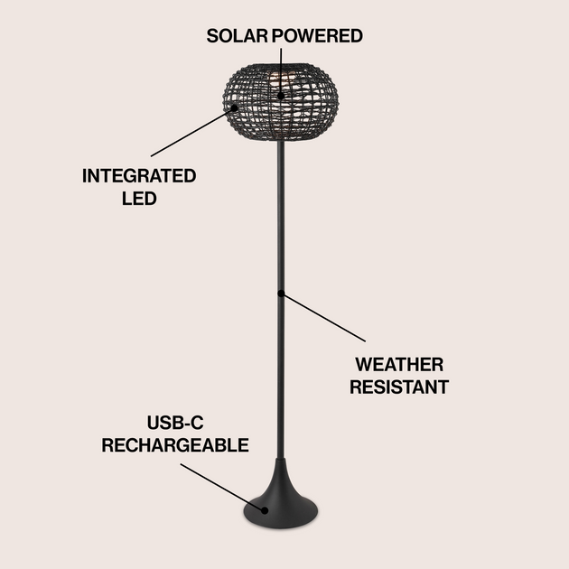 Jonathan Y Jaemin LED Floor Lamp Brown 3