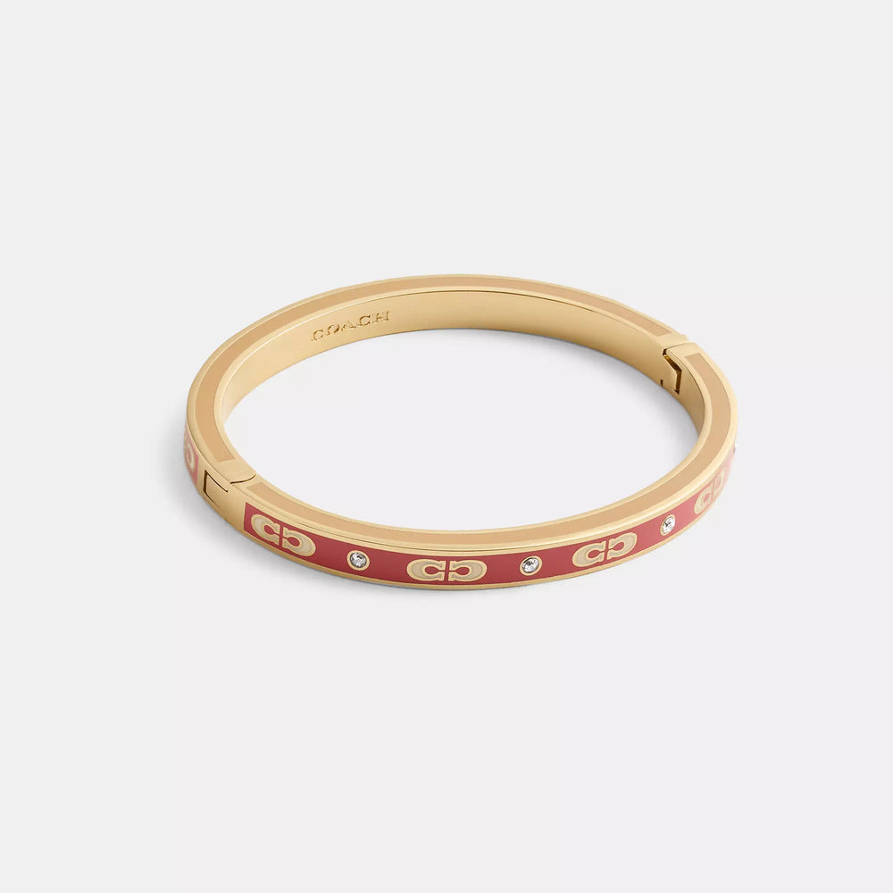Coach Outlet Kissing Signature Enamel Hinged Bangle | ShopSimon display picture 3