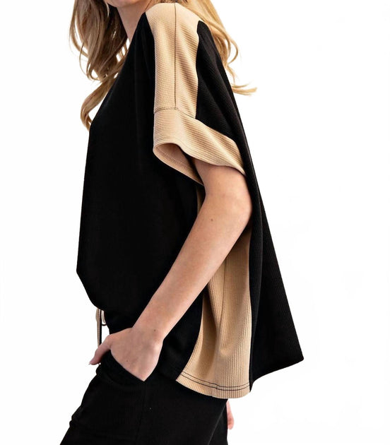 eesome Color Block Top Black Small 3