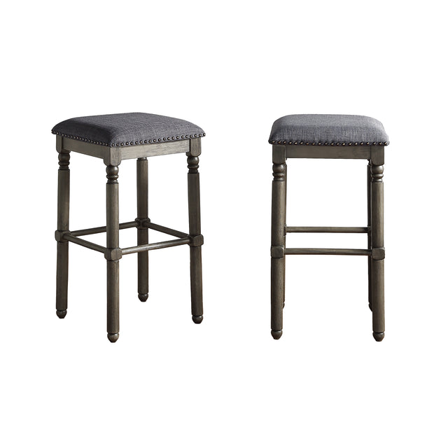 Streamdale Upholstered Swivel Bar Stool Light Gray 5