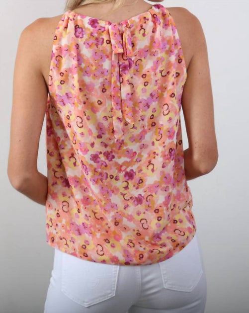 Veronica M Pleated Halter Top Pink X-Small 3