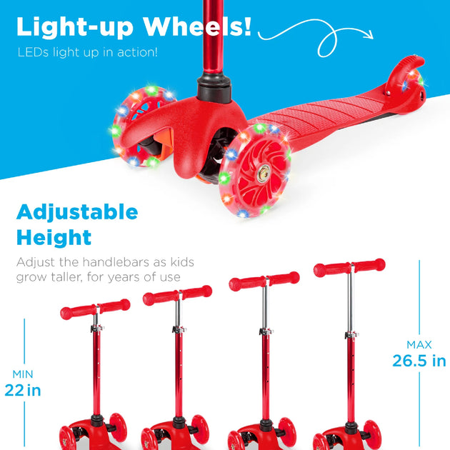Best Choice Products Kinder Mini Kickroller mit leuchtenden Rädern 3