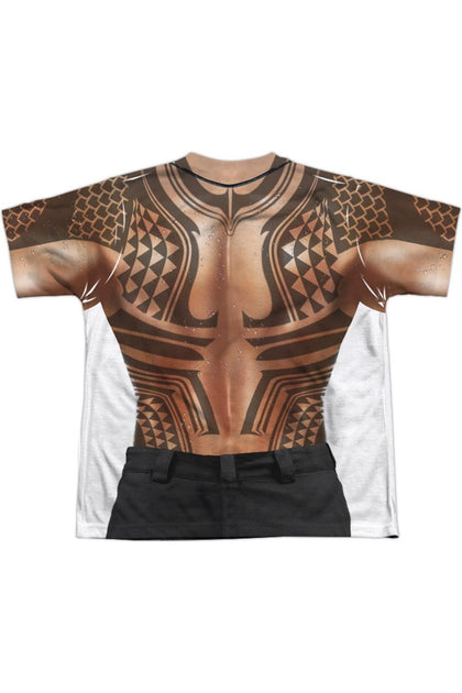 Gildan Aquaman Movie Tattoos Kurzarm Polyester Crew Tee Braun Large 3