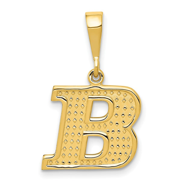 Diamond2Deal Initial B Charm Yellow Gold 2