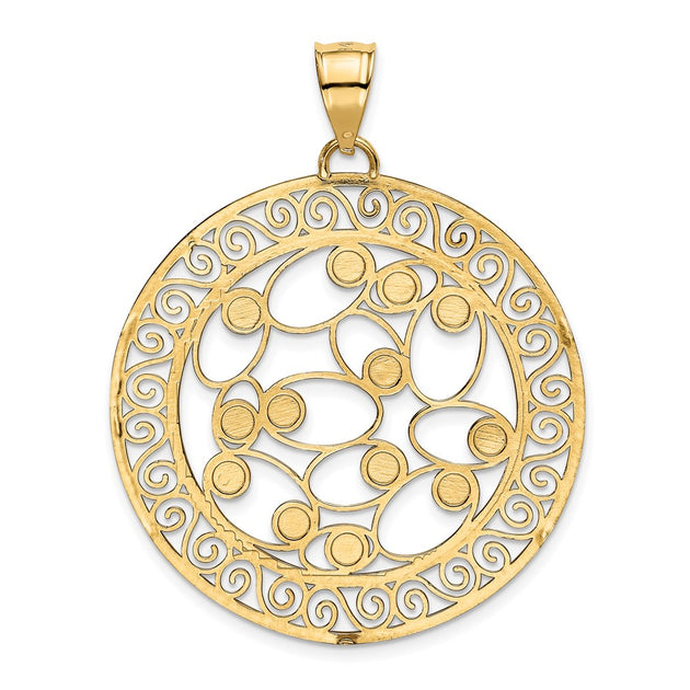 Diamond2Deal Filigree Pendant Silver 4