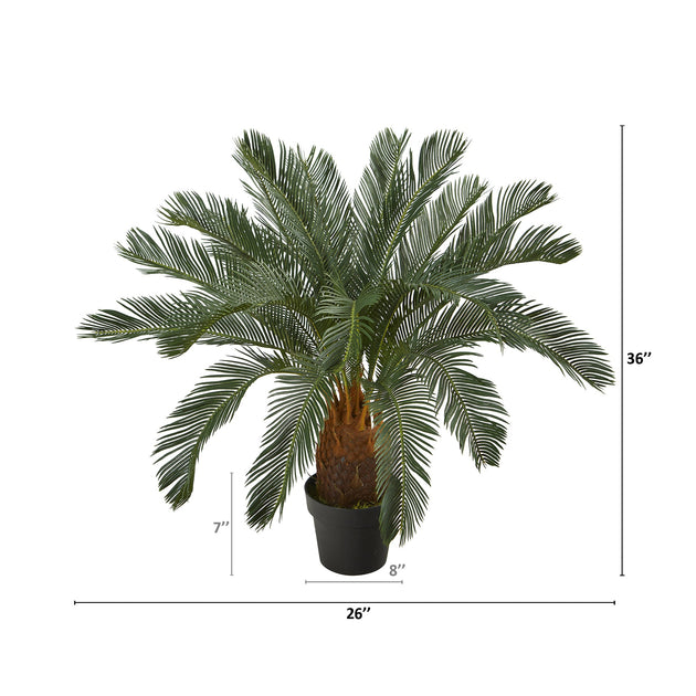 Hivvago Cycas Artificial Tree Green 91cm 3