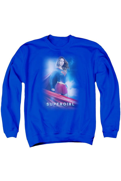 Gildan Supergirl Kara Zor El Crewneck Sweatshirt Blue Medium 2