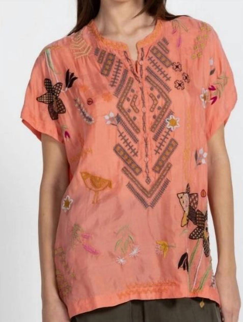 Johnny Was Perla Bluse Pink XXLarge 2