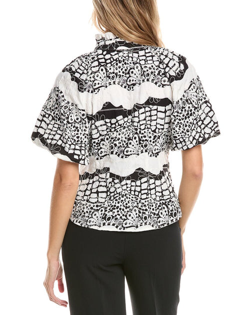 Gracia Print Floral Blouse Weiß Small 3