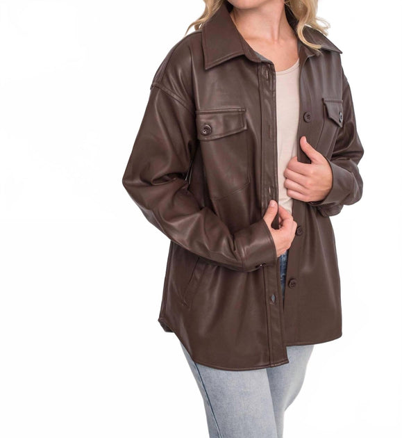 Allie Rose Shacket Brown Large 2