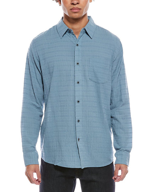 Weatherproof Vintage Crinkle Dobby Shirt Blue Small 2