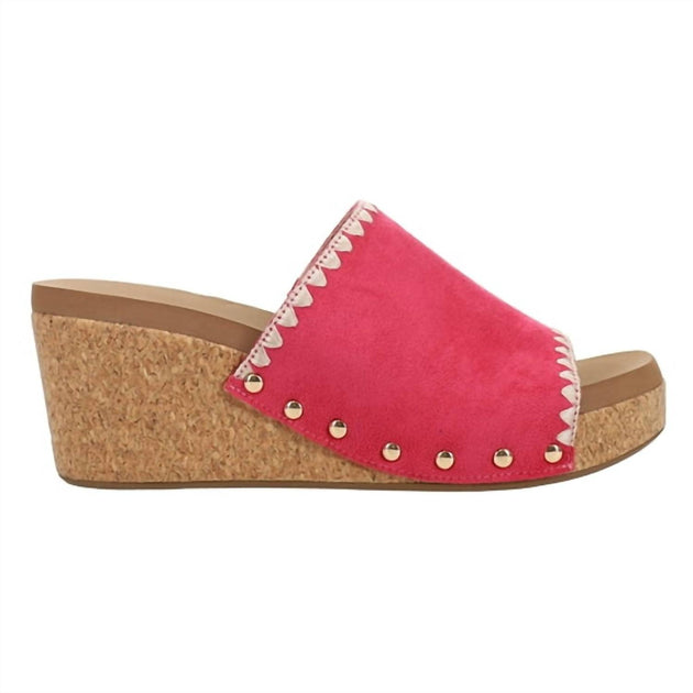 Corkys Footwear Stitch & Slide Wedge Sandal Red US 7 3