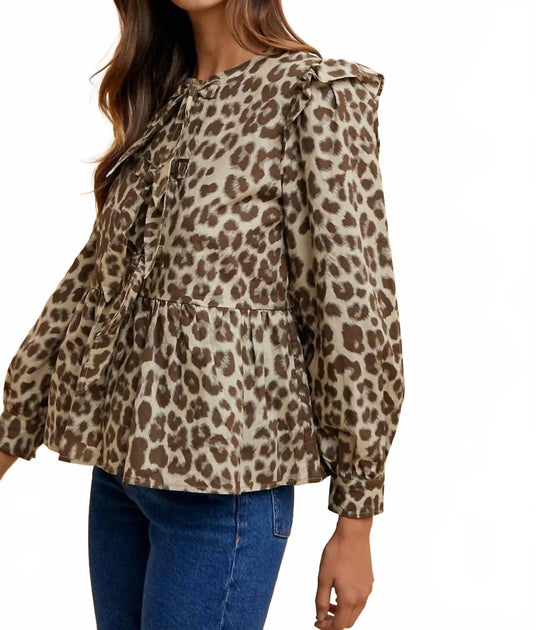 AnnieWear Becca Blouse Brown Medium 4