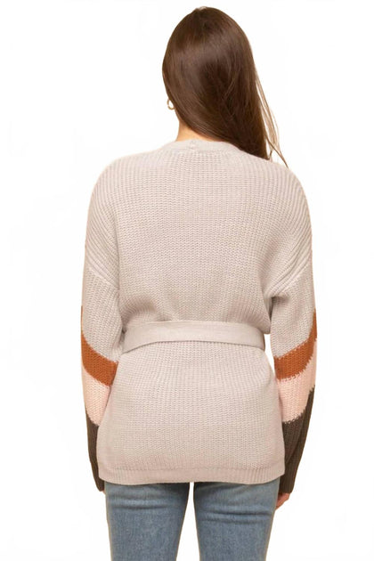 Hem & Thread Colorblock Cardigan Grey Small 3
